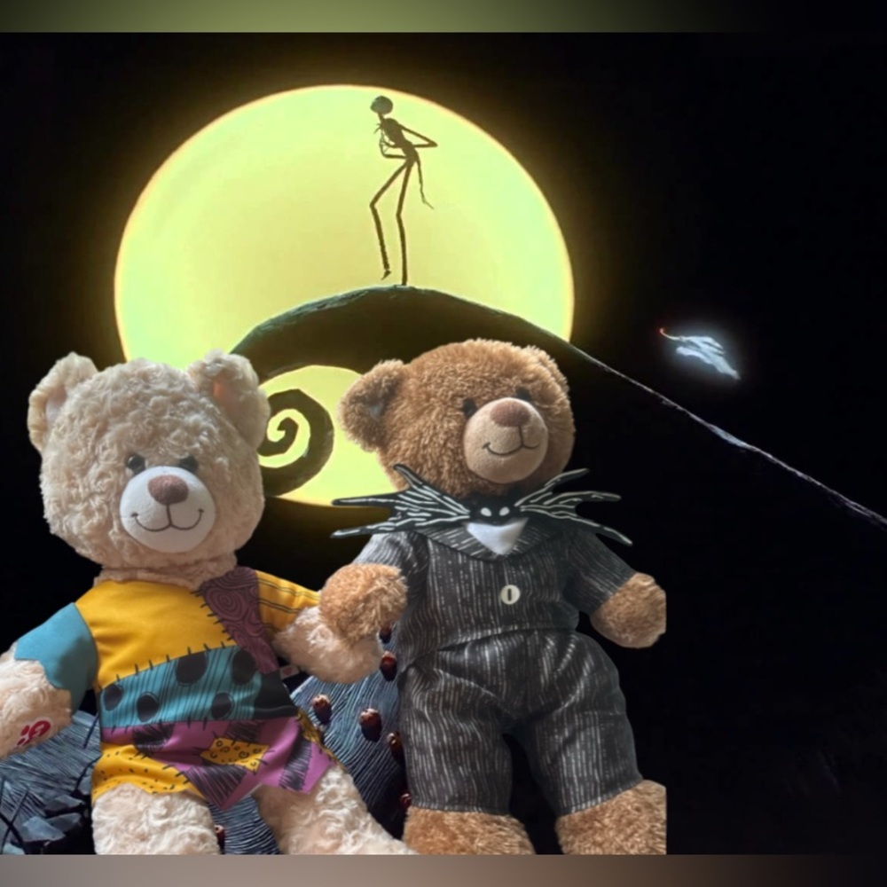 Build-A-Bear Nightmare Before Christmas Jack and Sally Teddy Bear Set